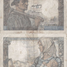 1949 (30 VI), 10 francs (P-99f.5) - Franța