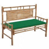 Cumpara ieftin Bancă de grădină cu pernă, 120 cm, bambus