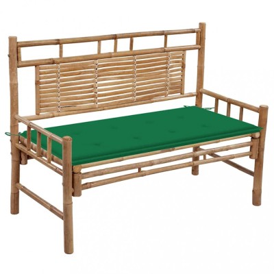 vidaXL Bancă de grădină cu pernă, 120 cm, bambus 3063881 foto