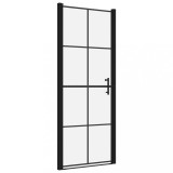 Usa de dus, negru, 91 x 195 cm, sticla securizata