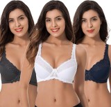 Sutien modelator pentru femei Curve Muse Minimizer, cu broderie din dantela, pachet de 3, Marimea 85C - NOU