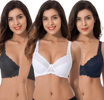 Sutien modelator pentru femei Curve Muse Minimizer, cu broderie din dantela, pachet de 3, Marimea 85C - OUTLET foto