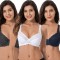 Sutien modelator pentru femei Curve Muse Minimizer, cu broderie din dantela, pachet de 3, Marimea 85C - OUTLET