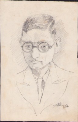 HST A1706 Schiță de Dimitrie &amp;quot;Puiu&amp;quot; Eitel 1937 semnată foto