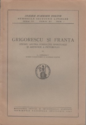 George Oprescu - Grigorescu si Franta foto