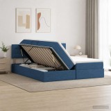 Cumpara ieftin Pat cu storage cu headboard 2 buc. albastru Piele artificiala