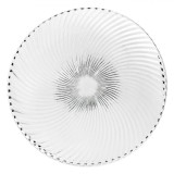 Platou Rotund, Transparent, Sticlă, Diametru 30.5 cm, Model Dungi, Oem