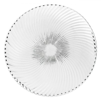 Platou Rotund, Transparent, Sticlă, Diametru 30.5 cm, Model Dungi foto