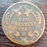 (M1456) MONEDA AUSTRIA - 1 KREUTZER 1762, LIT. K (KREMNITZ), MARIA THERESIA