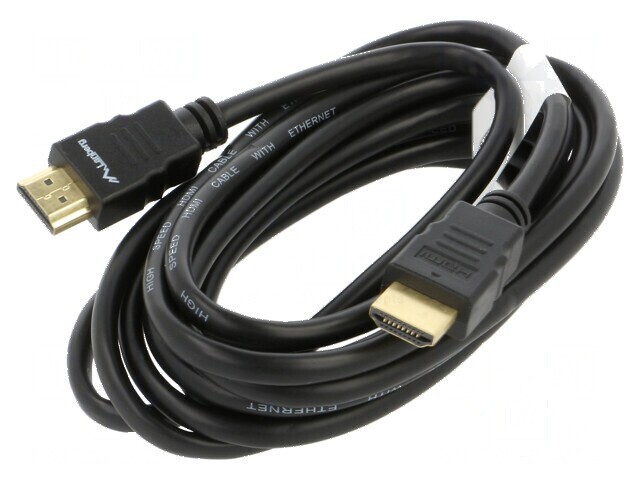 Cablu HDMI 1.4, 3m, negru, PVC, 30AWG, mufe ambele părţi
