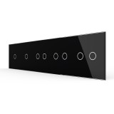 Cumpara ieftin Panou din sticla pentru 2 intrerupatoare simple si 3 duble touch Livolo, negru