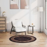 Covor lavabil, negru și auriu, &phi;120 cm, antiderapant