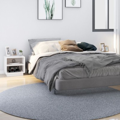 vidaXL Noptiere, 2 buc., alb, 40x34x40 cm, lemn masiv de pin 813328 foto