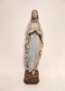 Statueta religioasa cu Maica Domanului, reprezentare Sfanta Fecioara Maria de la Lourdes, vintage, de ghips, gyps, cu defecte, 50cm inaltime