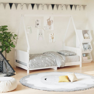 vidaXL Cadru de pat pentru copii, 80x160 cm, lemn masiv de pin foto
