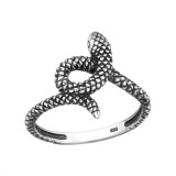 Inel Argint 925 Sarpe, Marimea 5/49, Fara Pietre, Argintiu, Femei. Inel argint snake, model oxidat, anticoroziv