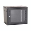 Rack Perete 9U 19&quot; ASYTECH Networking 600x600mm Negru, Tablă Otel, Montare Standard, Ușă Sticlă Securizată, 80kg