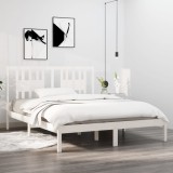 Cumpara ieftin Cadru de pat, alb, 160x200 cm, lemn masiv de pin