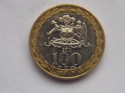 100 PESOS 2011 CHILE foto