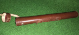 Etui toc cilindric tub din piele naturala vintage lungime &ndash; 40 cm, Maro