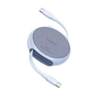 CABLU alimentare si date Baseus Free2Draw Mini, Fast Charging Data Cable pt. smartphone, retractabil, USB Type-C la USB Type-C 100W, 1m, albastru &amp;quot;P10 foto