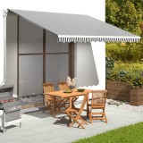 VidaXL P&acirc;nză de rezervă copertină, antracit și alb, 4x3,5 m