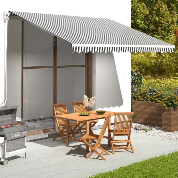 vidaXL P&acirc;nză de rezervă copertină, antracit și alb, 4x3,5 m