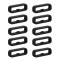 Set 10 Bucle suport pentru curea de 20 mm, Negru, Silicon, KWM000024YI002C