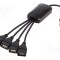 Hub USB AKYGA USB A x4, USB 2.0 negru, 0,15m, ABS