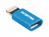 Adaptor iPhone Lightning tata - micro USB mama albastru Valueline