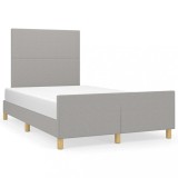 VidaXL Cadru de pat fără saltea țesătură gri deschis 120x190 cm