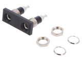 Soclu banană neagră dublă 4mm 25A