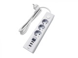 Prelungitor cu 3 x Schuko + 1 x USB type C + 3 x USB-A 3m Alb, EXTS-3S3M-USBC4-WL, Oem