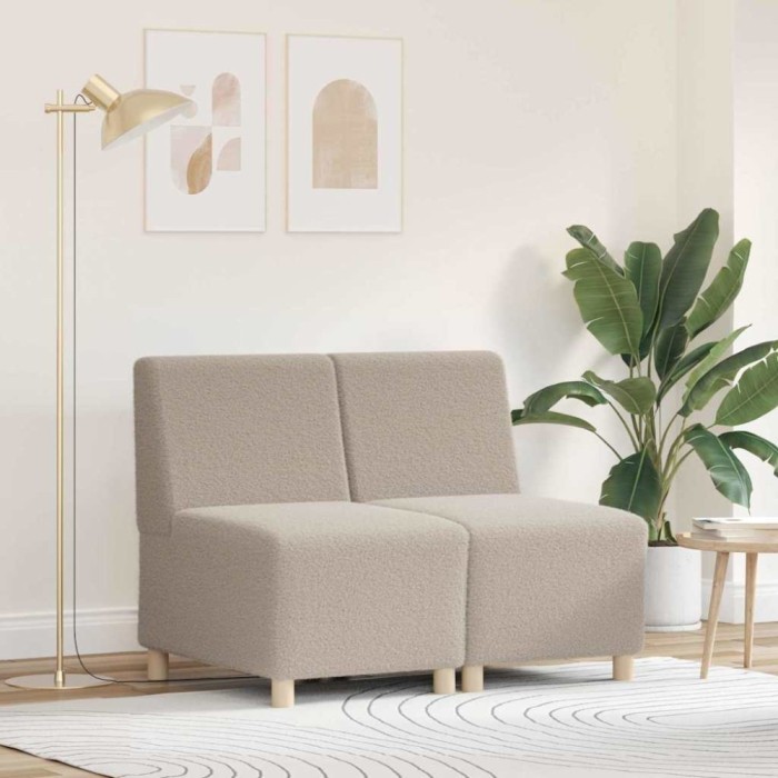 Unitate Sofa Modulară Fără Brațe 2 pcs Gri deschis