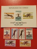 CONGO, SPORT TOKIO - COLIȚĂ +,SERIE COMPLETĂ MNH