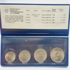 Set 4 monede Iugoslavia 1, 2, 5, 10 dinara 1970 - 1976 - FAO - M01