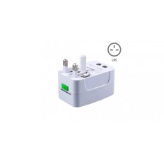 Adaptor / Incarcator universal de calatorie, all in one world pentru AU / UE / UK / SUA, Alb