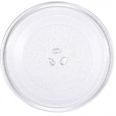 Placa rotativa pentru cuptor cu microunde, Sticla, 25.5 cm, Transparent