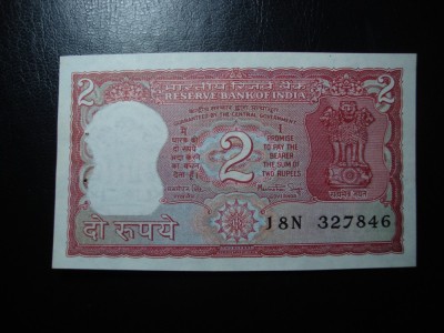 INDIA 2 RUPII 1980 UNC foto