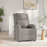 VidaXL Fotoliu de masaj electric rabatabil, gri taupe, textil