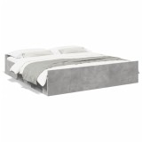 VidaXL Cadru de pat cu sertare, gri beton, 180x200 cm, lemn prelucrat 3280275