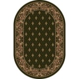 Cumpara ieftin Covor Oval Bisericesc Lotos 15033-310, Marime 80 x 150 cm, Verde, Inaltime Fir 8 mm, Antialergic, Polipropilena, Manastire, Biserica, Altar, Naos, Pro