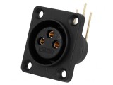 Soclu XLR Mamă 3 Pin 90&deg; Aurit, CLIFF