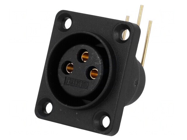 Soclu XLR Mamă 3 Pin 90&deg; Aurit
