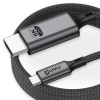 Cablu USB C la HDMI LUVLU&reg;, UHD 8K@60Hz, 4K@240Hz, HDR, 3D, HDCP, viteza 48Gbps, dublu impletit, compatibil thunderbolt 4 cu iPhone 16 Pro Max, MacBoo