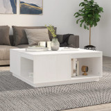 Cumpara ieftin Măsuță de cafea, alb, 100x101x40,5 cm, lemn masiv de pin