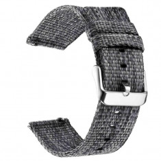 Curea material textil, compatibila Garmin Forerunner 245, telescoape QR, Grainsboro Gray