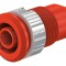 Conector banană 4mm soclu 24A 1kV roşu alamă