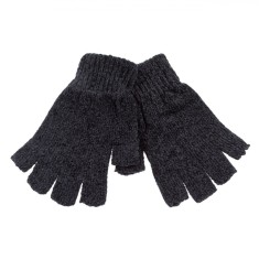 Mănuși Damenă Chenille, Degete Decupate, Negru