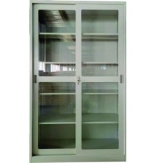 Dulap metalic Premium usi sticla culisante 4 rafturi, 1200x450x2000 mm (LxlxH), 50 kg/polita, PLUS